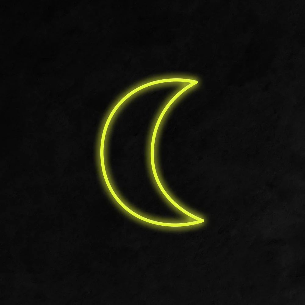 An image of a neon moon.