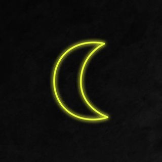 An image of a neon moon.